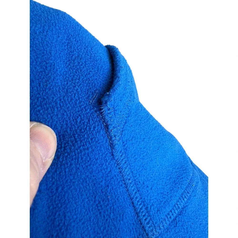 The North Face Mens Full Zip Fleece Hoodie Blue Grey Colorblock Raglan Kids L?